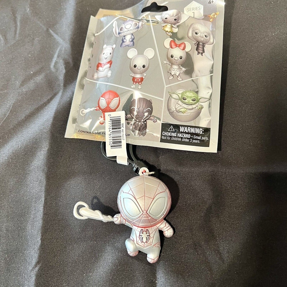 Disney 100 Platinum NEW * Silver Spider Man Clip * Blind Bag Monogram Keychain